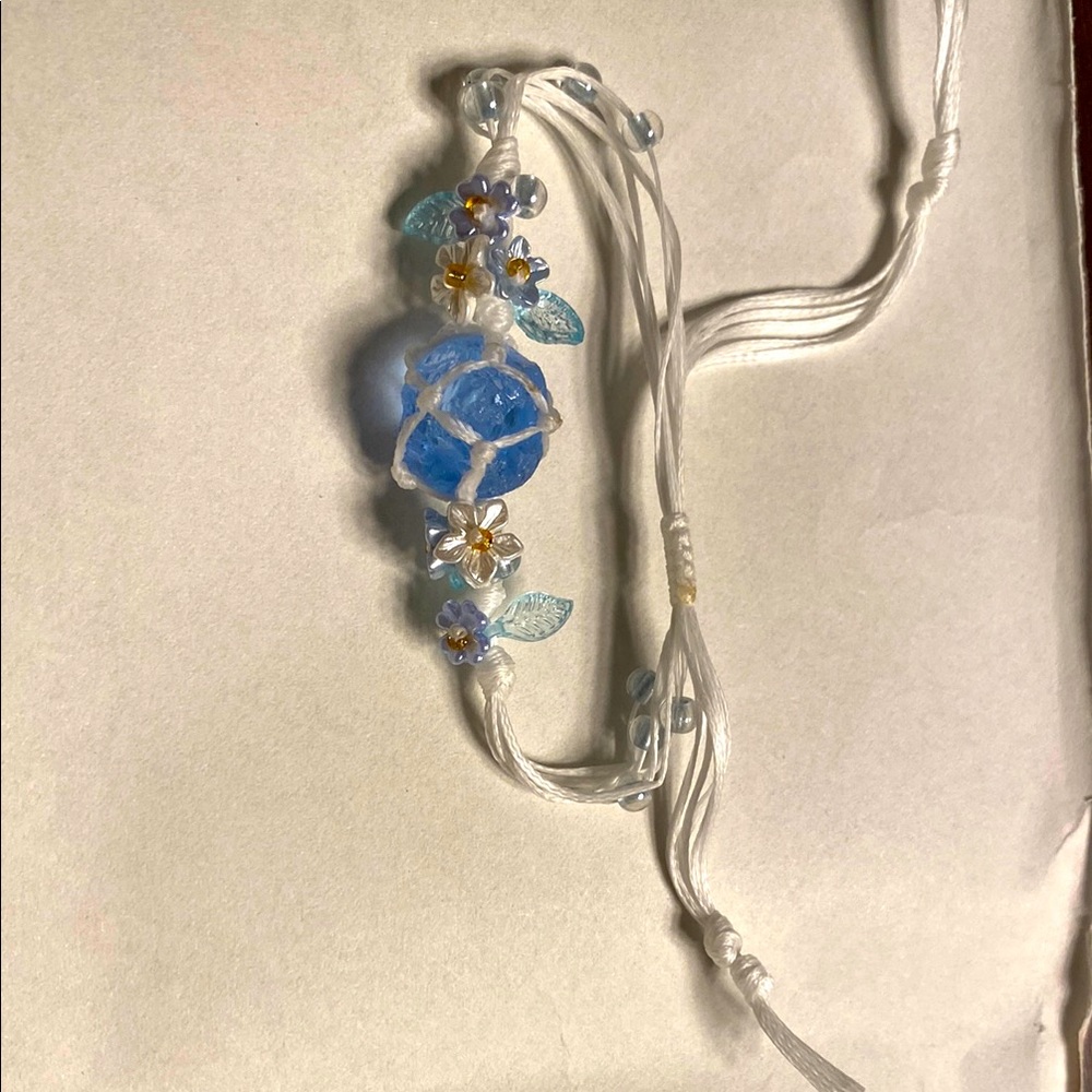 Blue and White Floral Bracelet
